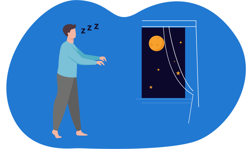sonâmbulo a vaguear à noite